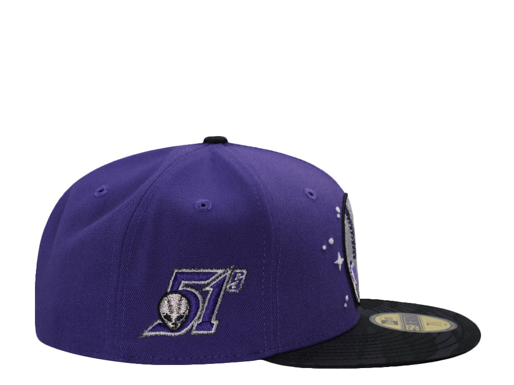 New Era Las Vegas 51s Midnight Camo Visor Purple Two Tone Edition 59Fifty Fitted Cap