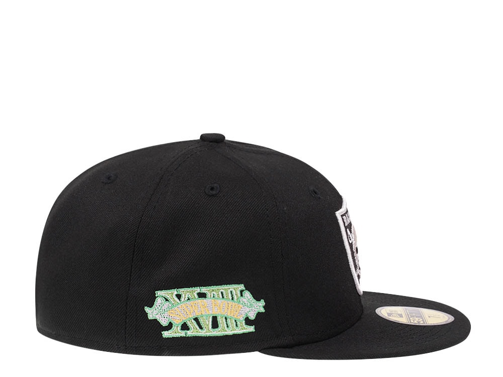 New Era Las Vegas Raiders Citruspop Patch Super Bowl XVIII 59fifty Fitted Cap