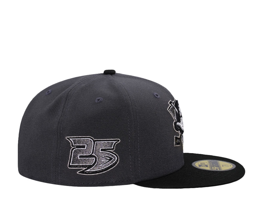 New Era Anaheim Ducks 25th Metallic Dark Graphite Two Tone Edition 59Fifty Fitted Cap