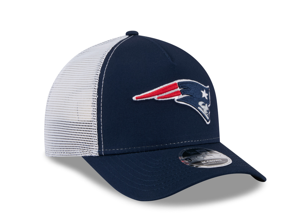 New Era New England Patriots Official Team Color Edition 9Forty M Crown A Frame Trucker Snapback Cap