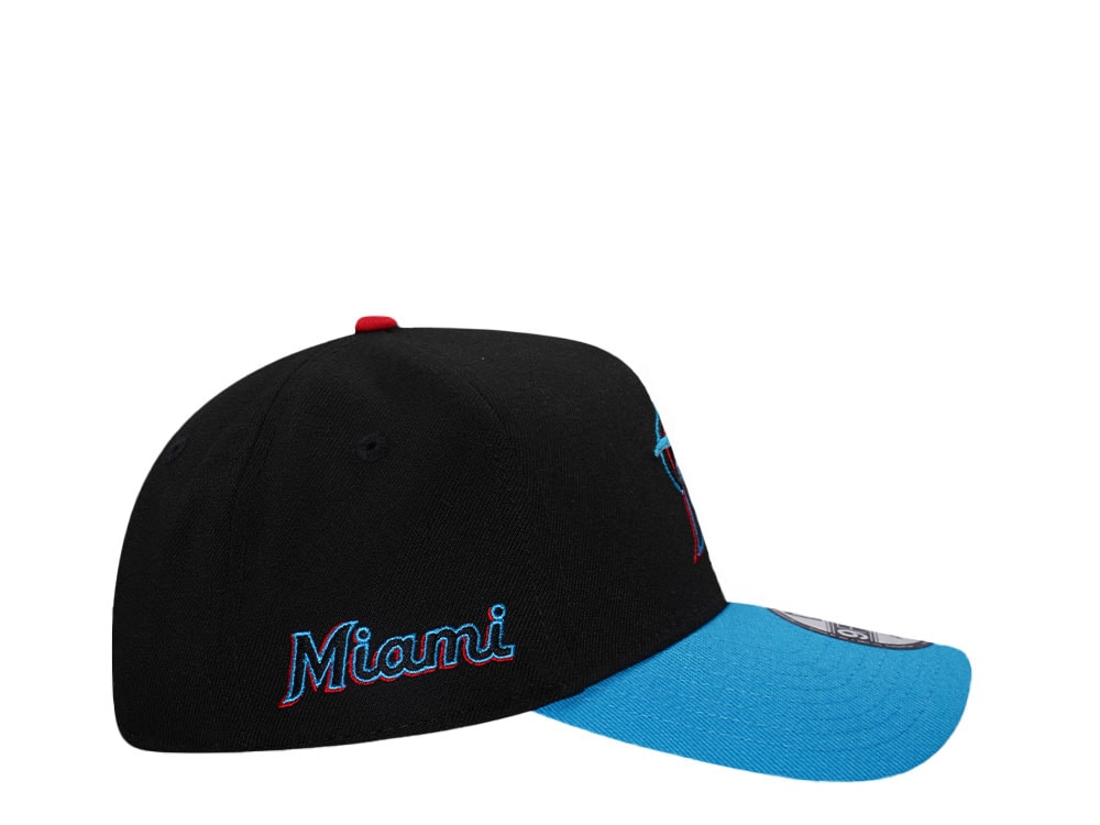 New Era Miami Marlins Black Two Tone Edition 9Forty A Frame Snapback Cap
