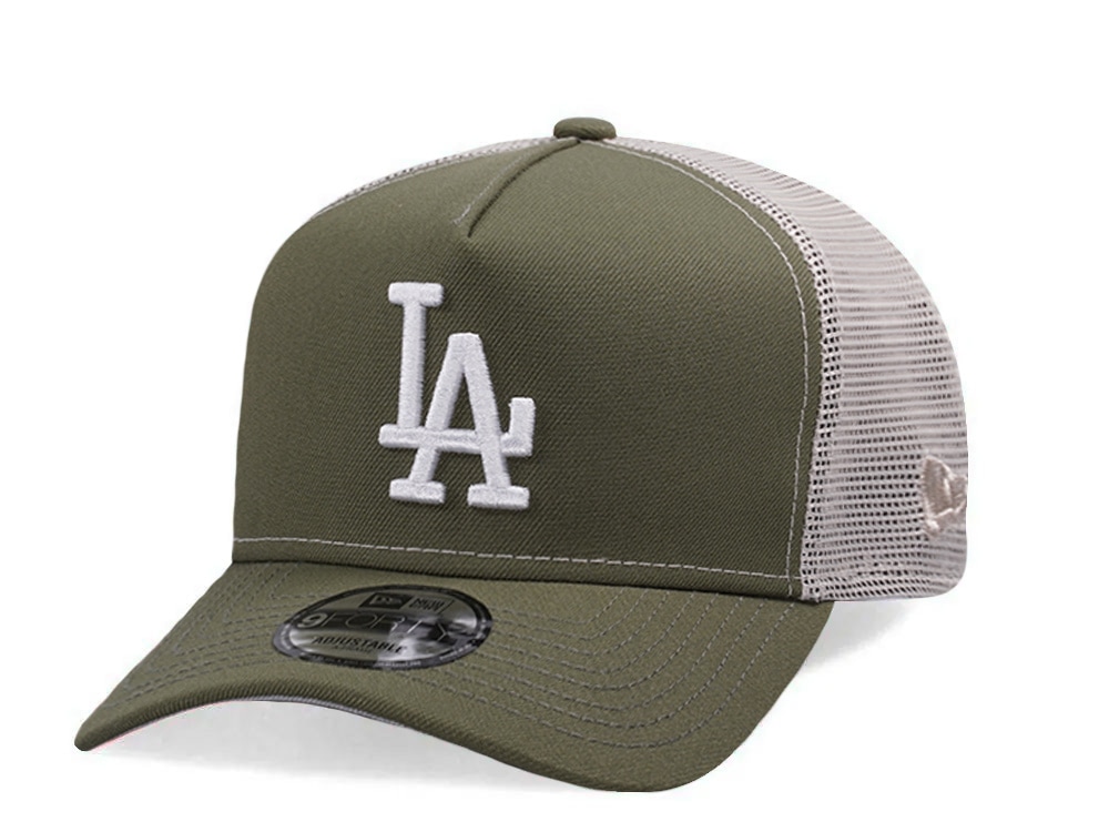 New Era Los Angeles Dodgers New Olive Prime Edition 9Forty A Frame Trucker Snapback Cap