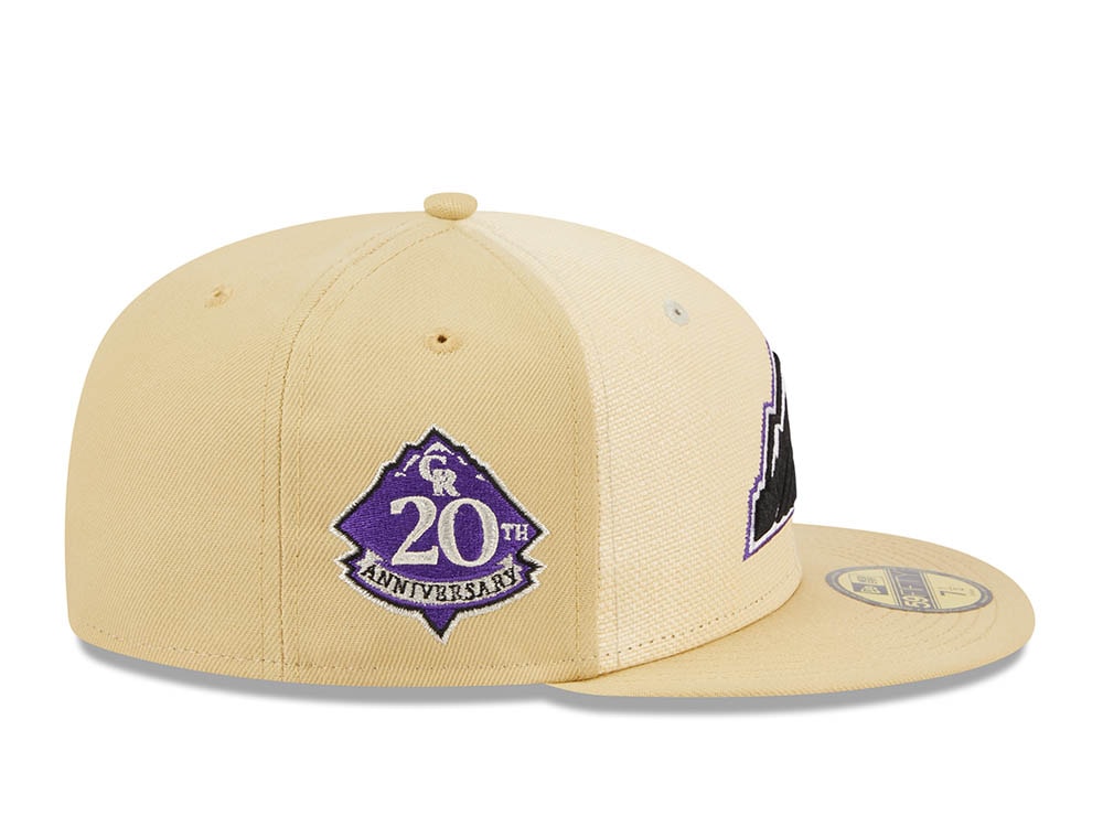 New Era Colorado Rockies 20th Anniversary Raffia Front Vegas Gold Edition 59Fifty Fitted Cap