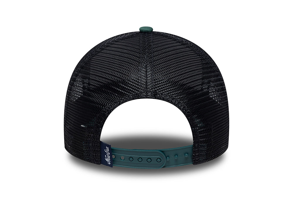 New Era Patch Dark Green 9Forty A Frame Trucker Snapback Cap