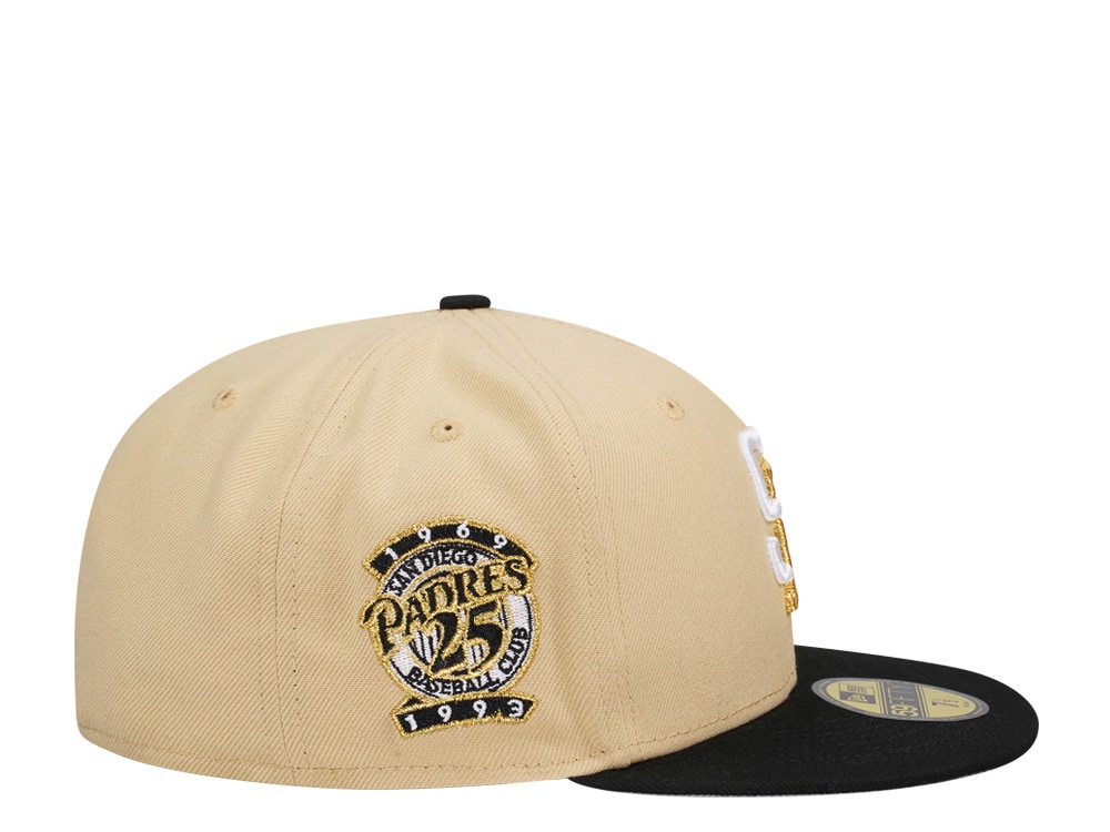 New Era San Diego Padres 25th Anniversary Black Vegas Two Tone Edition 59Fifty Fitted Cap