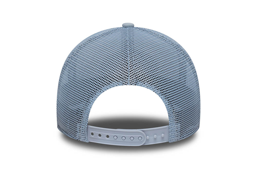 New Era Oval Foam Patch Sky Blue 9Forty A Frame Trucker Snapback Cap