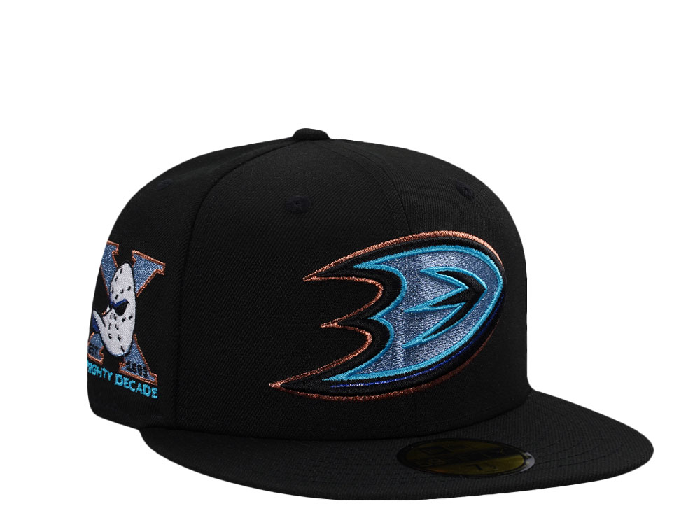 New Era Anaheim Ducks 10th Anniversary Metallic Black Prime Edition 59Fifty Fitted Cap