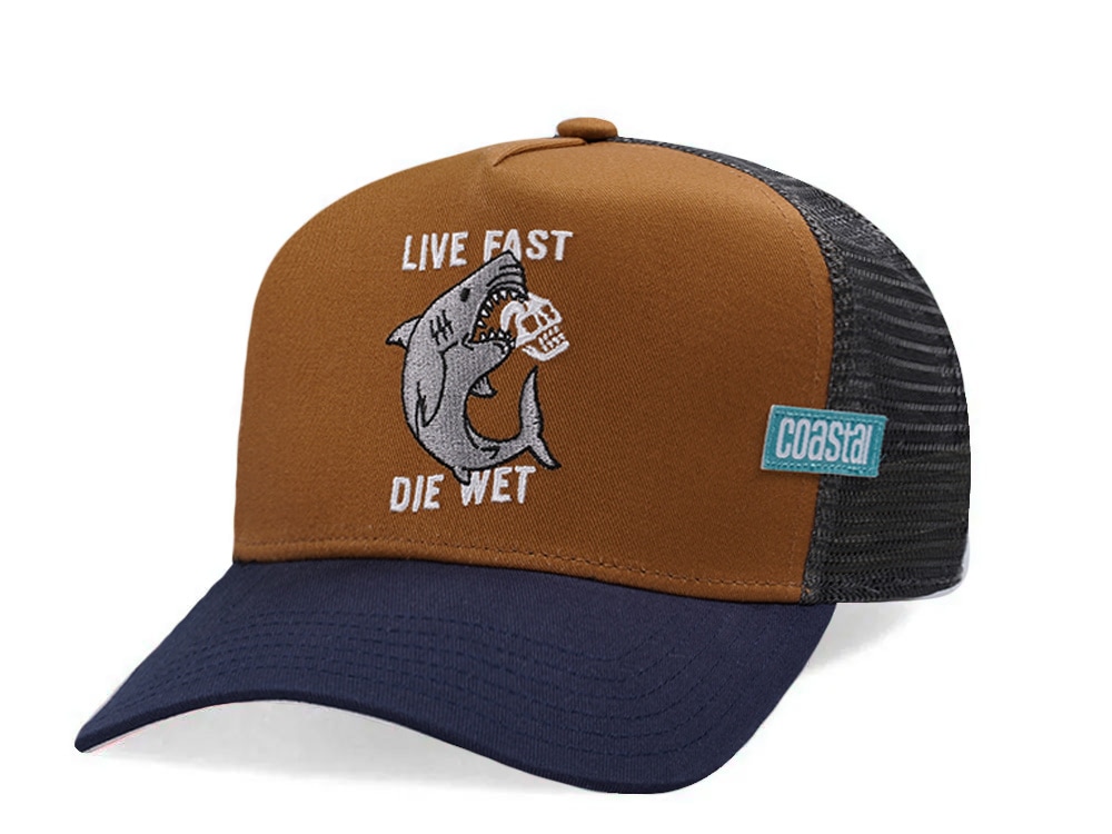 Djinns HFT Live Fast Die Wet Light Brown Coastal Edition Trucker Snapback Cap