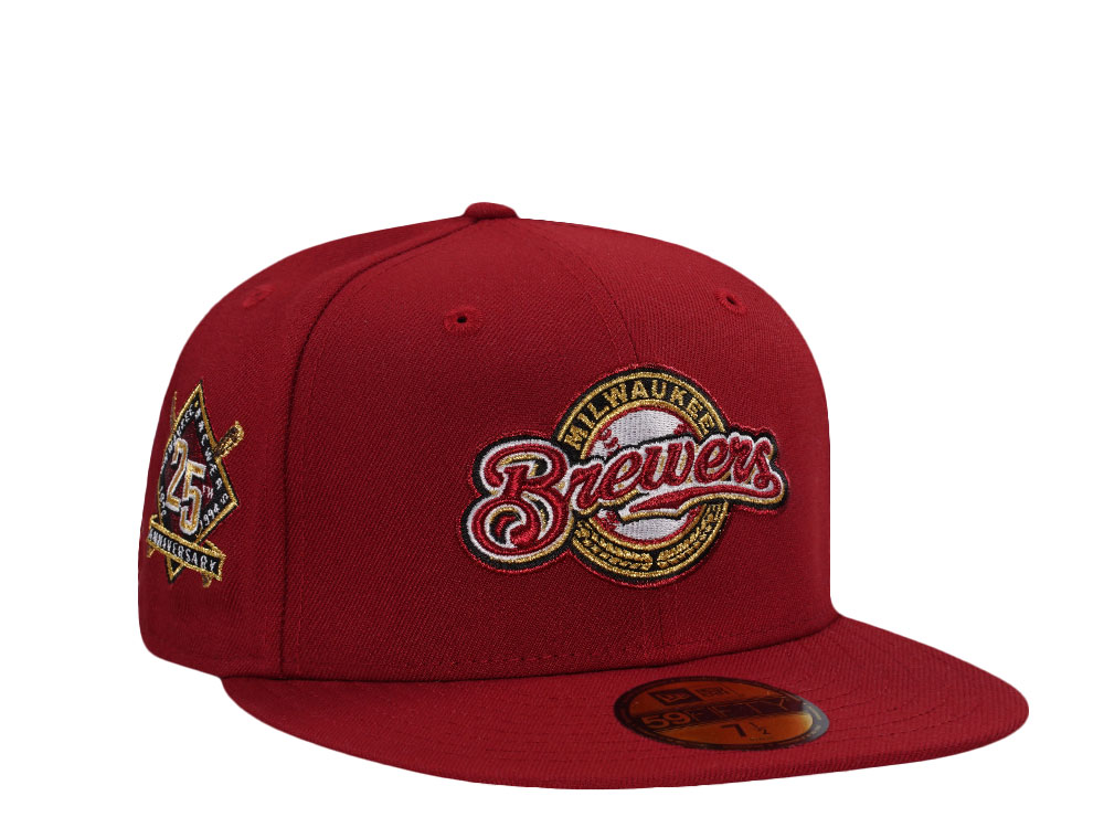 New Era Milwaukee Brewers 25th Anniversary Red Prime Edition  59Fifty Fitted Cap