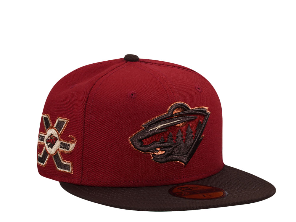New Era Minnesota Wild 10th Anniversary Smooth Red Two Tone Edition 59Fifty Fitted Cap