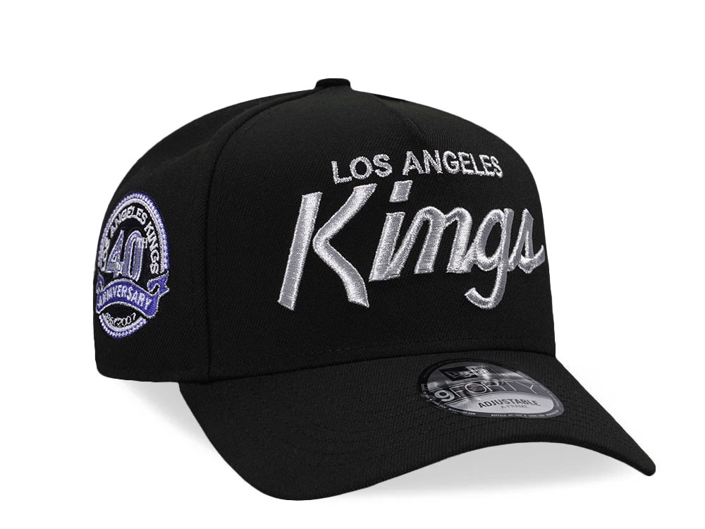 New Era Los Angeles Kings 40th Anniversary Black Silver Edition 9Forty A Frame Snapback Cap