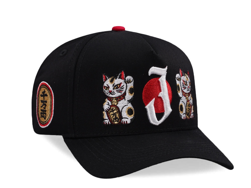 Parallel Union Japan Lucky Cat Red Sun Black Prime Edition Snapback Cap