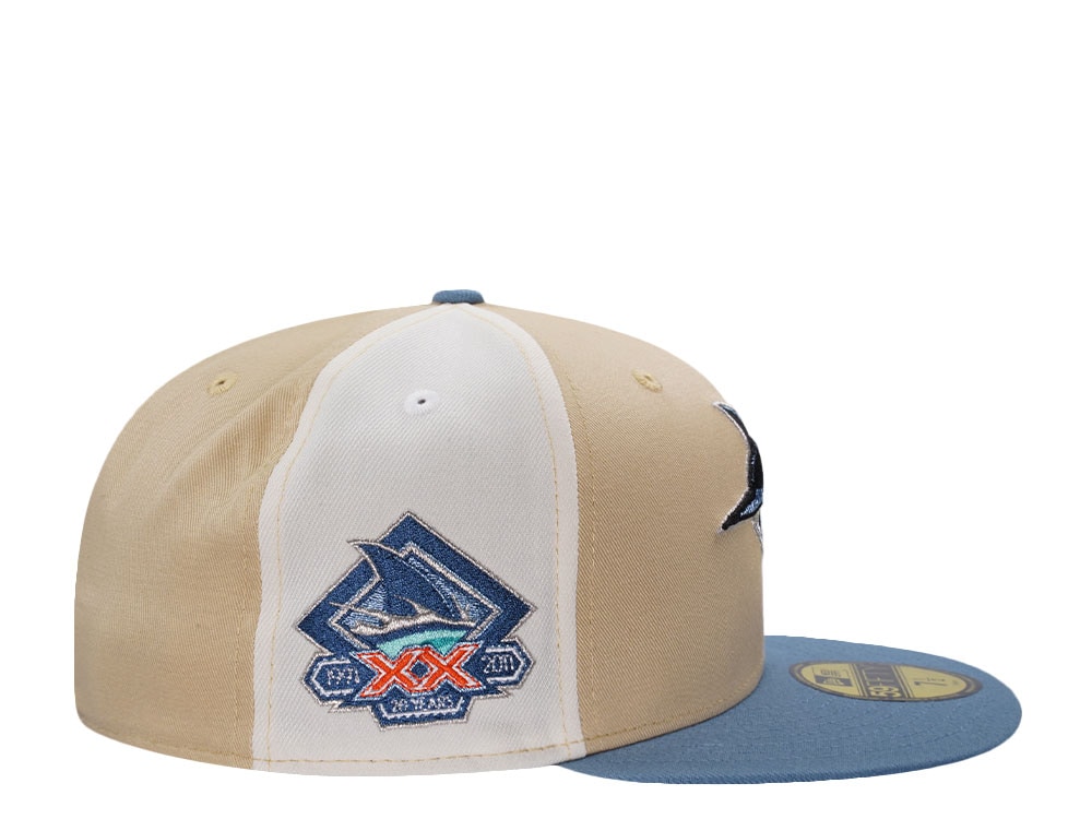 New Era San Jose Sharks 20th Anniversary Pinwheel Beige Two Tone Edition 59Fifty Fitted Cap