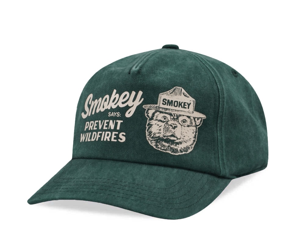 American Needle Smokey Bear Walker Dark Green Snapback Cap