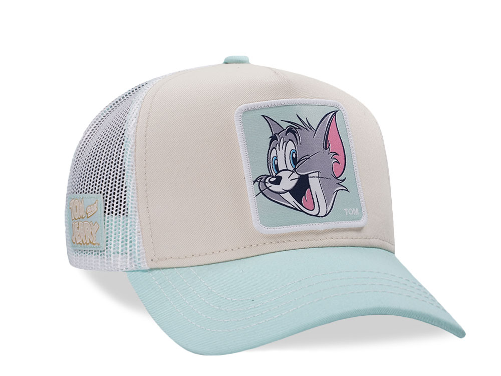 Capslab Tom and Jerry Beige Trucker Snapback Cap