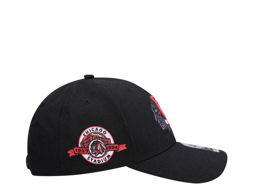 47Brand Chicago Blackhawks Vintage Black Sure Shot MVP Snapback Cap