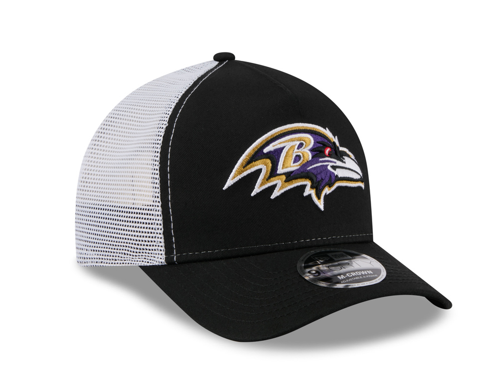 New Era Baltimore Ravens Official Team Color Edition 9Forty M Crown A Frame Trucker Snapback Cap