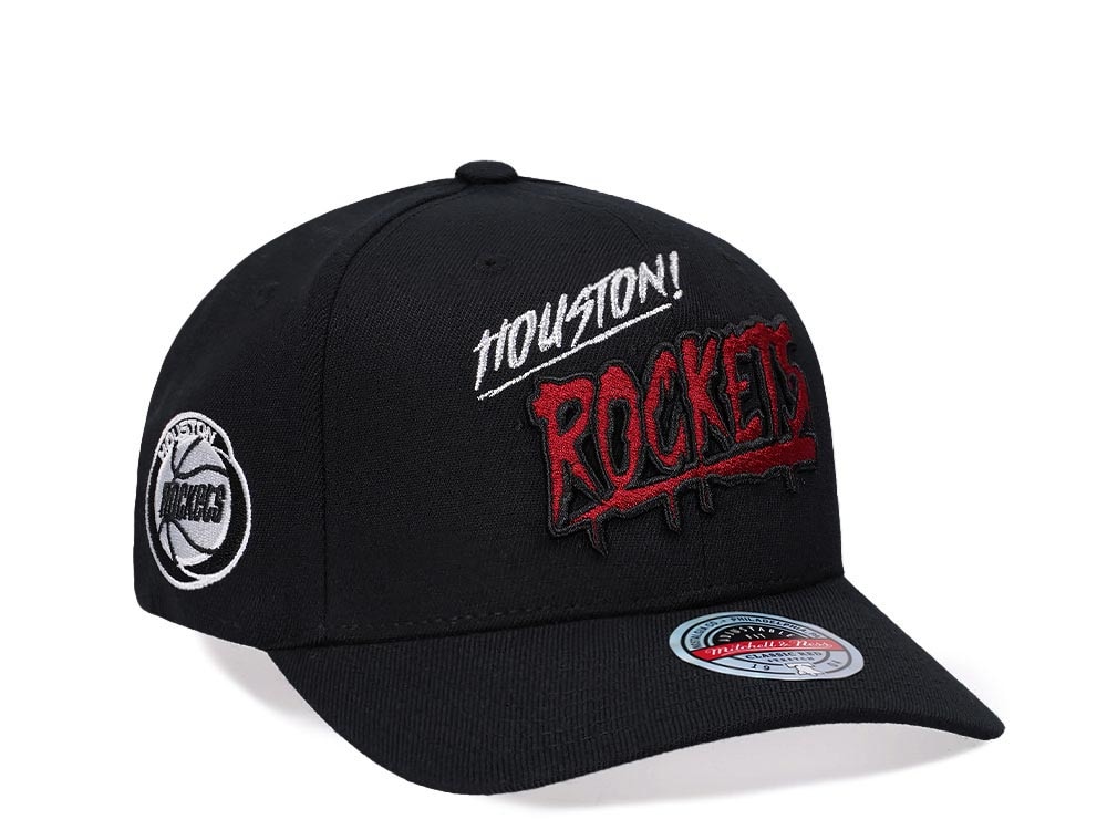 Mitchell & Ness Houston Rockets Hardwood Classic Slap Sticker Red Line Flex Snapback Cap