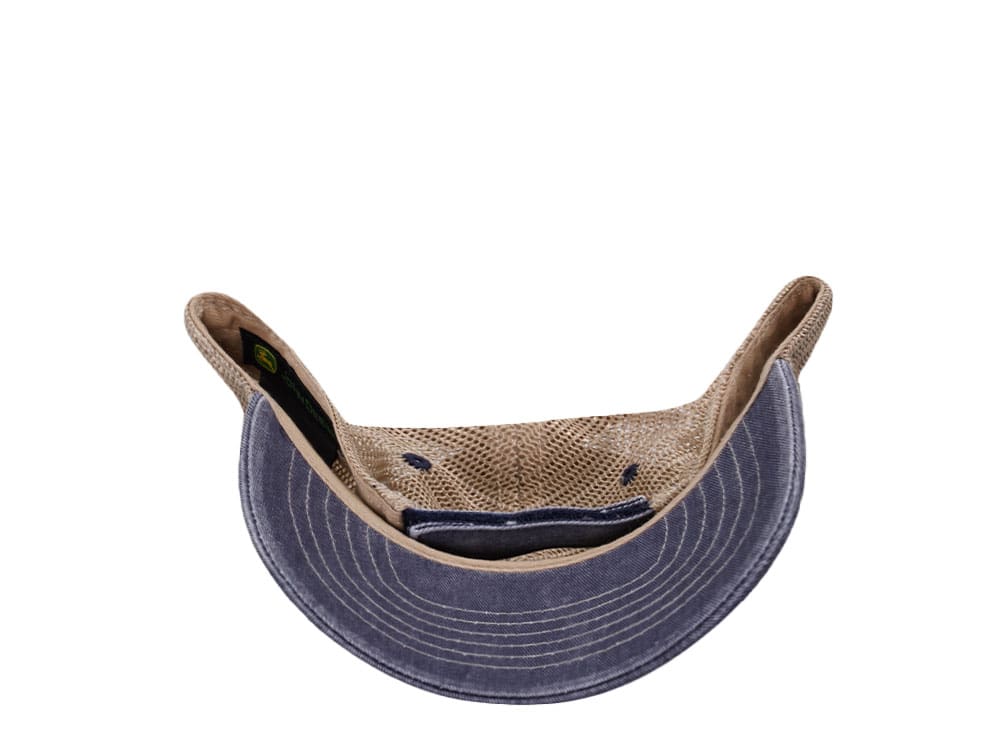 John Deere Logo Navy Trucker Strapback Cap