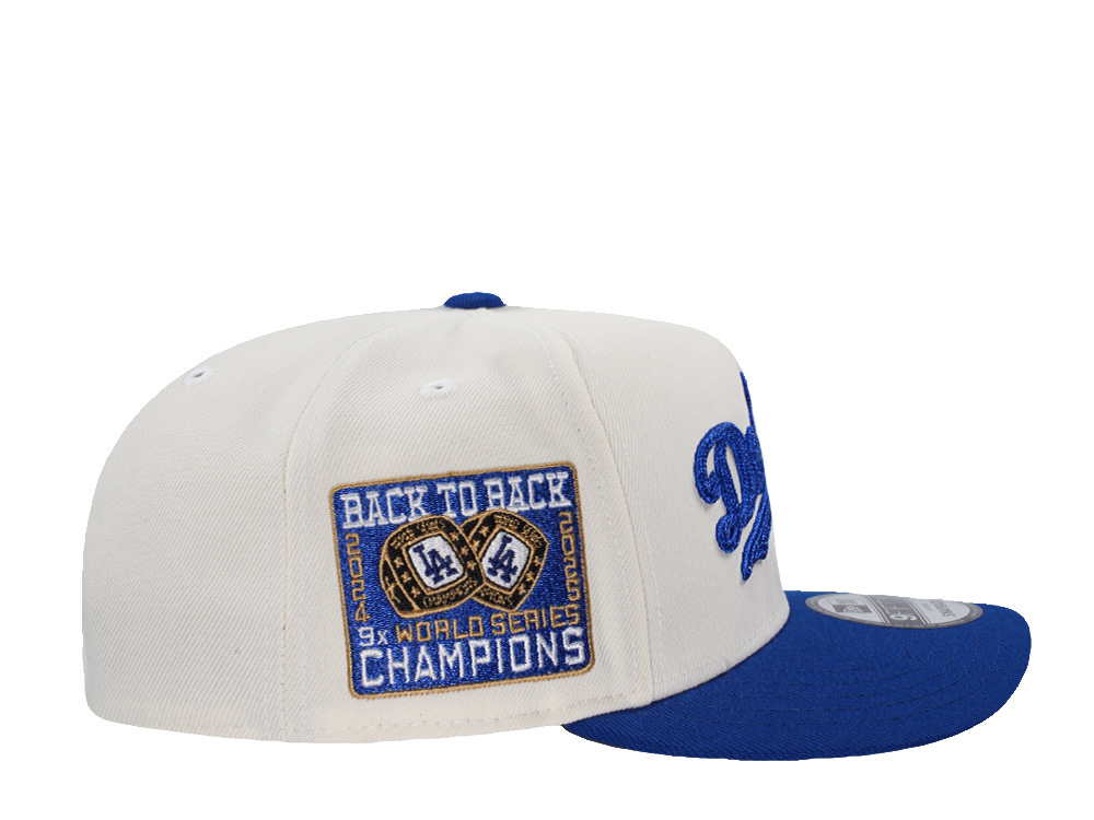 New Era Los Angeles Dodgers Back to Back World Series White Classic Edition 9Fifty A Frame Snapback Cap