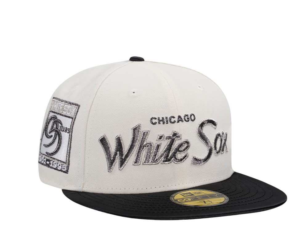 New Era Chicago White Sox 95 Years Satin Edition White Black 59Fifty Fitted Cap