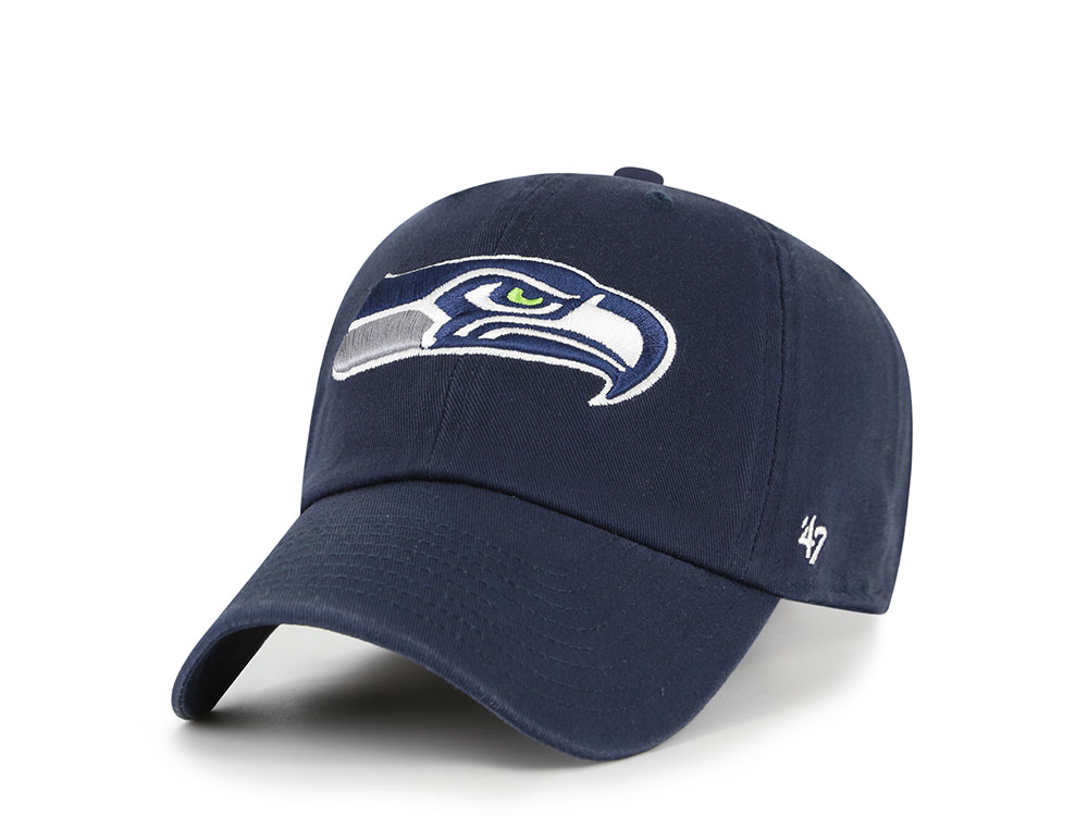 47Brand Seattle Seahawks Navy Classic Edition Clean Up Strapback Cap