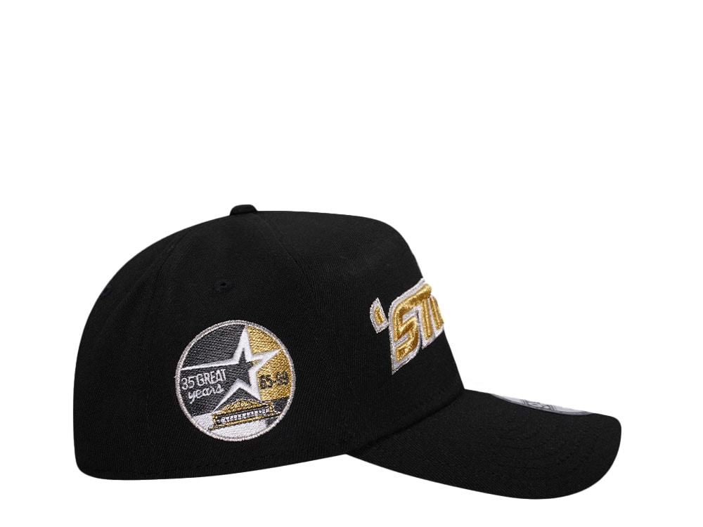 New Era Houston Astros 35th Anniversary Black Gold 9Forty A Frame Snapback Cap