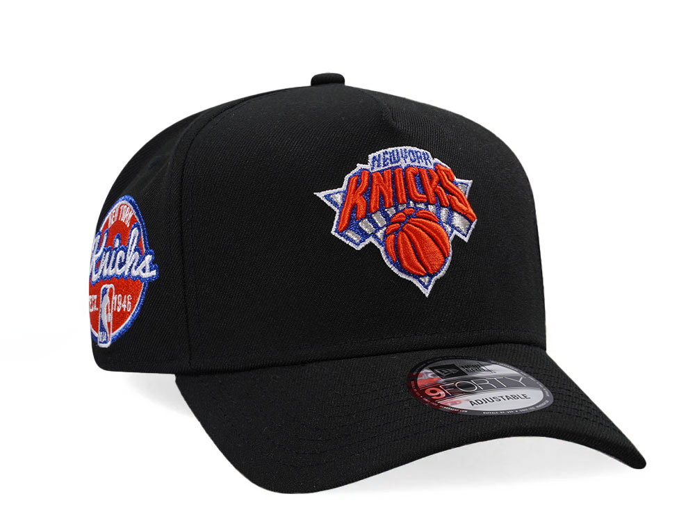 New Era New York Knicks Black Classic Edition 9Forty A Frame Snapback Cap