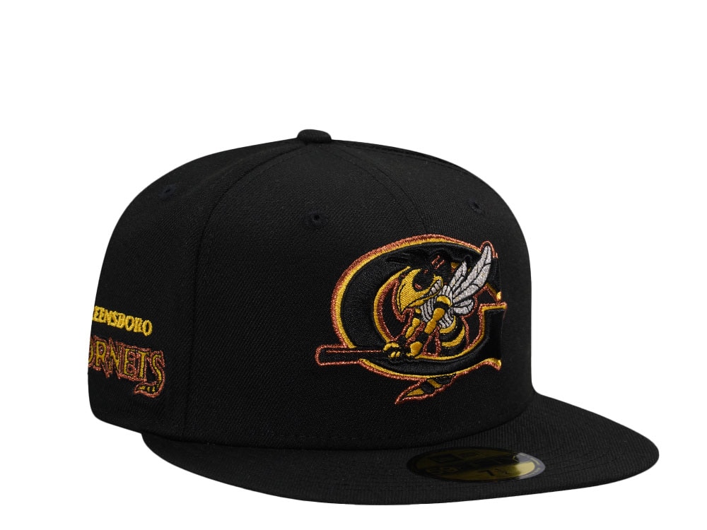 New Era Greensboro Hornets Black Yellow Prime Edition 59Fifty Fitted Cap