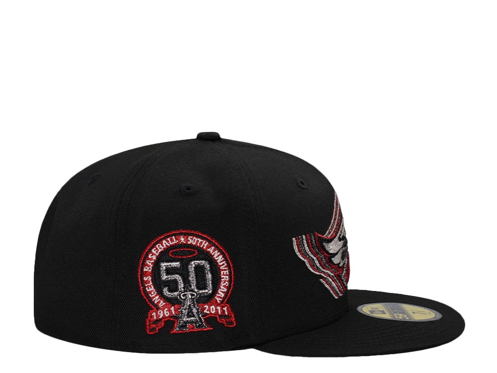 New Era Anaheim Angels 50th Anniversary Metallic Black Prime Edition 59Fifty Fitted Cap