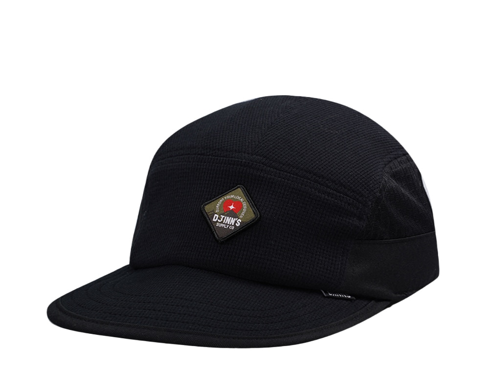 Djinns 5 Panel Black Waffle Mountain Drawcord Strapback Cap