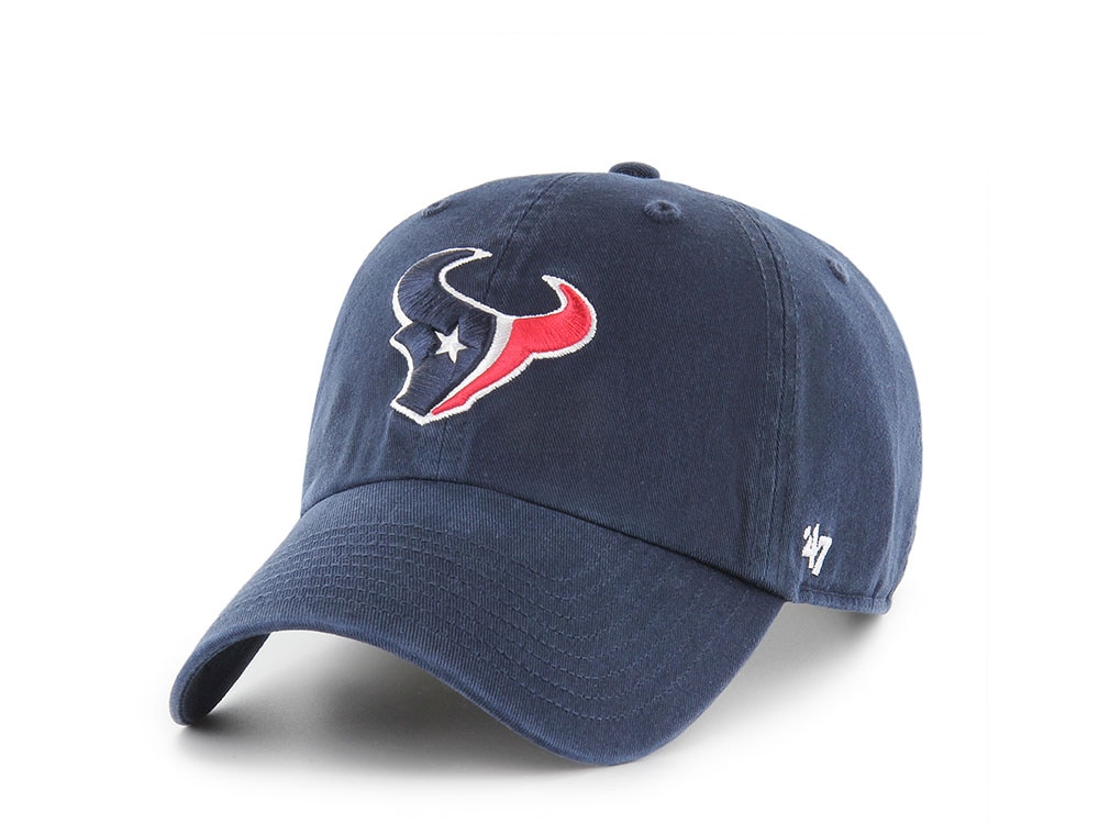 47Brand Houston Texans Navy Classic Edition Clean Up Strapback Cap