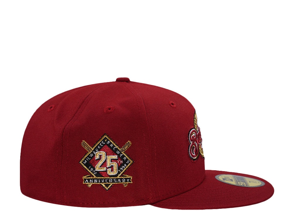 New Era Milwaukee Brewers 25th Anniversary Red Prime Edition  59Fifty Fitted Cap