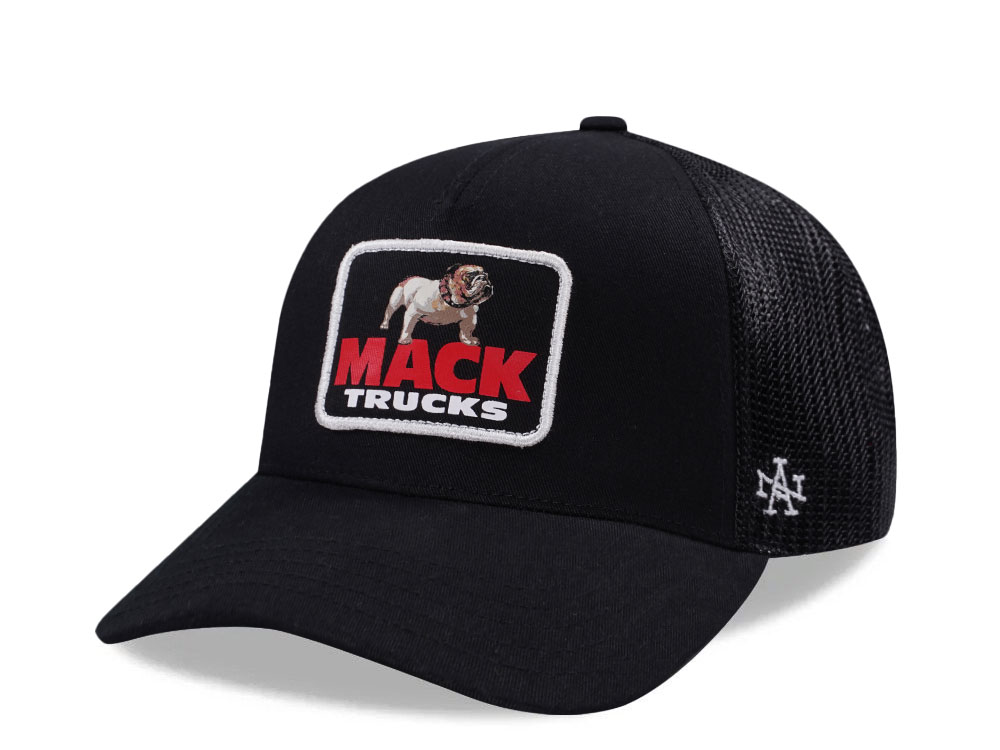 American Needle Mack Truck Square Patch Valin Black Trucker Snapback Cap