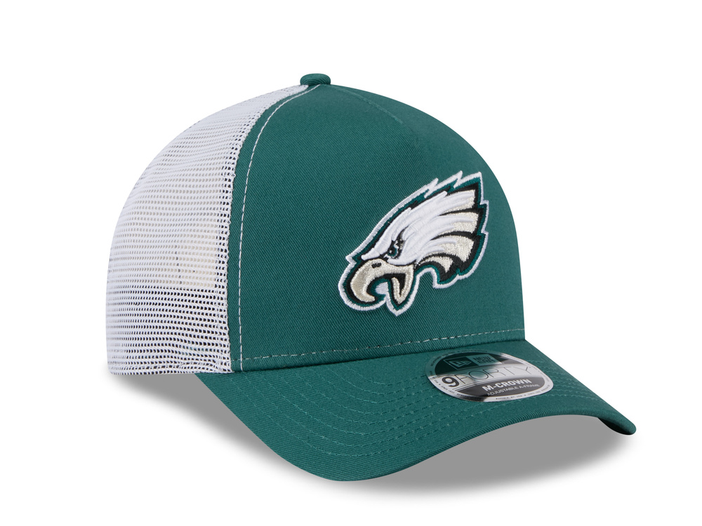 New Era Philadelphia Eagles Official Team Color Edition 9Forty M Crown A Frame Trucker Snapback Cap