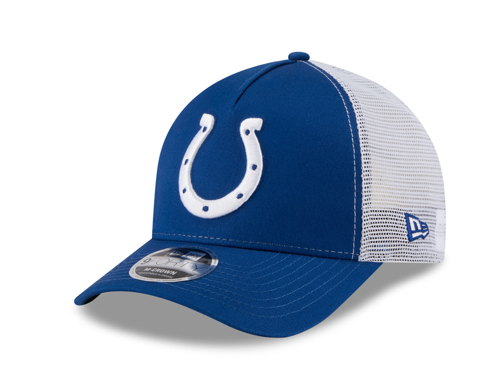 New Era Indianapolis Colts Official Team Color Edition 9Forty M Crown A Frame Trucker Snapback Cap