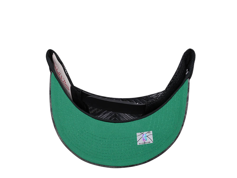 Mitchell & Ness Boston Celtics Burnt Ends Black Trucker Snapback Cap