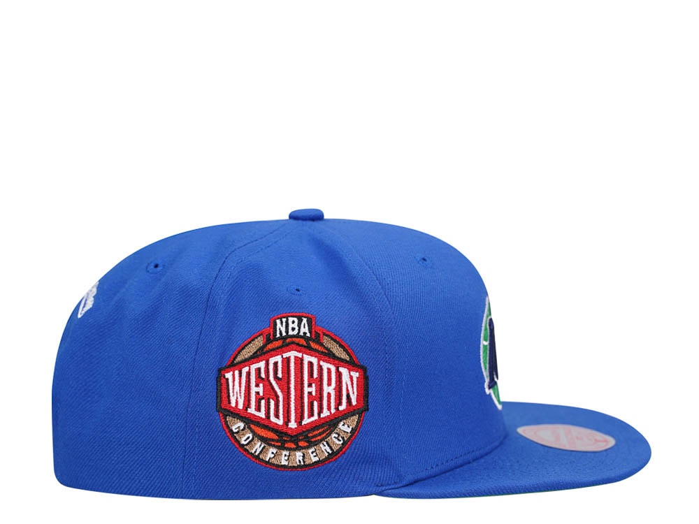 Mitchell & Ness Dallas Mavericks Conference Patch Blue Snapback Cap