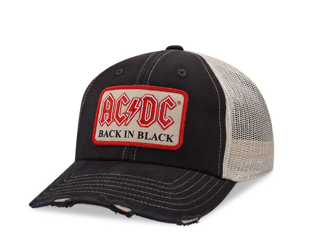 American Needle ACDC Back In Black Trucker Snapback Cap