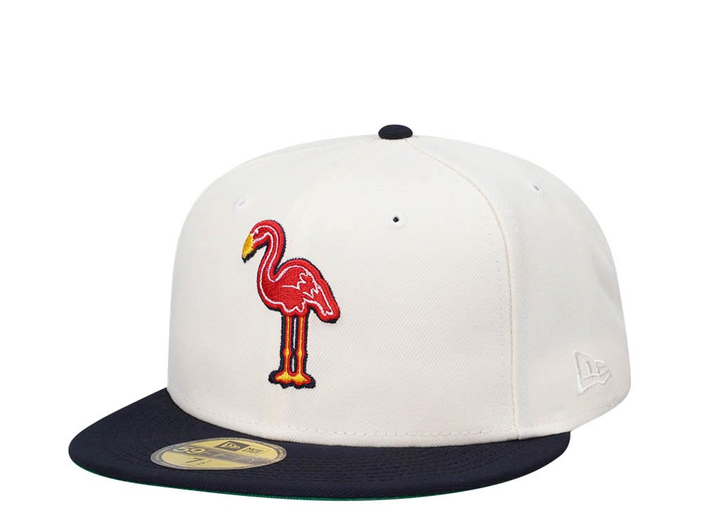 New Era Miami Beach Flamingos Chrome Two Tone Throwback Edition 59Fifty Fitted Cap