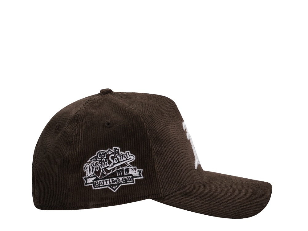 New Era Oakland Athletics World Series 1989 Walnut Corduroy Prime Edition 9Forty A Frame Snapback Cap