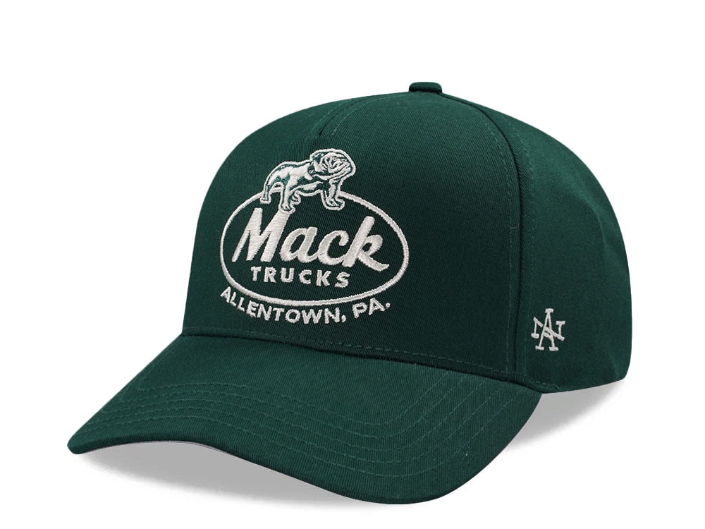 American Needle Mack Truck Twill Valin Patch Green Snapback Cap