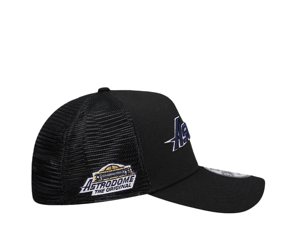 New Era Houston Astros Astrodome Black Throwback 9Forty A Frame Trucker Snapback Cap