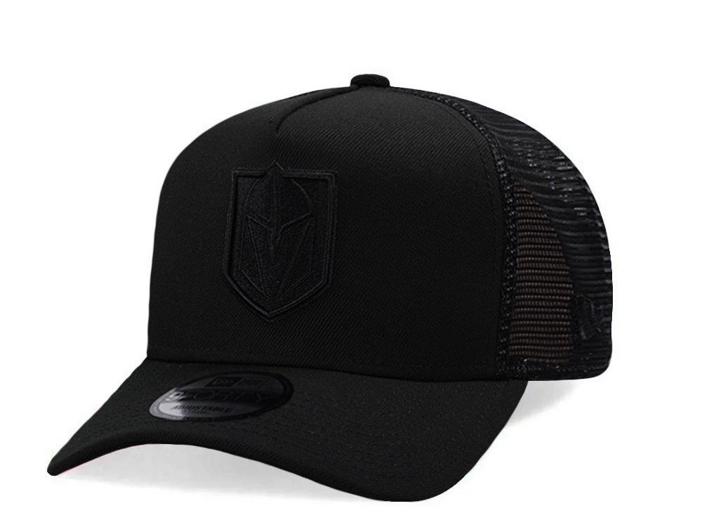 New Era Vegas Golden Knights Black Prime Edition 9Forty A Frame Trucker Snapback Cap