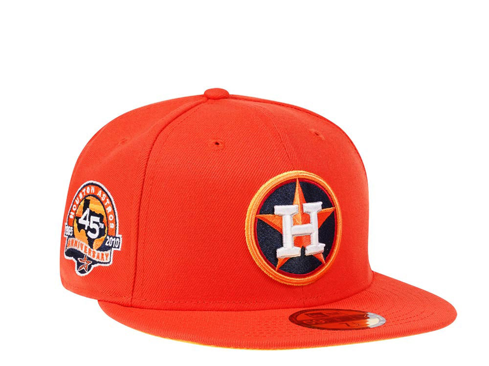 New Era Houston Astros Houston Astros 45th Anniversary Flash Orange Edition 59Fifty Fitted Cap