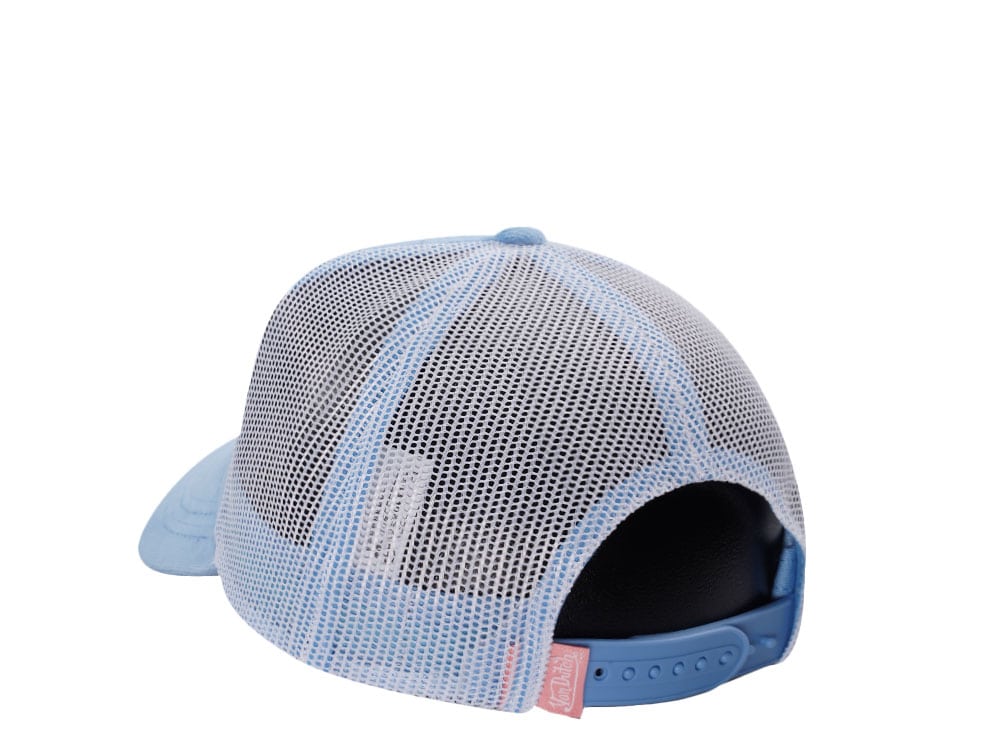 Von Dutch Oval Patch Light Blue Velour Edition Trucker Snapback Cap