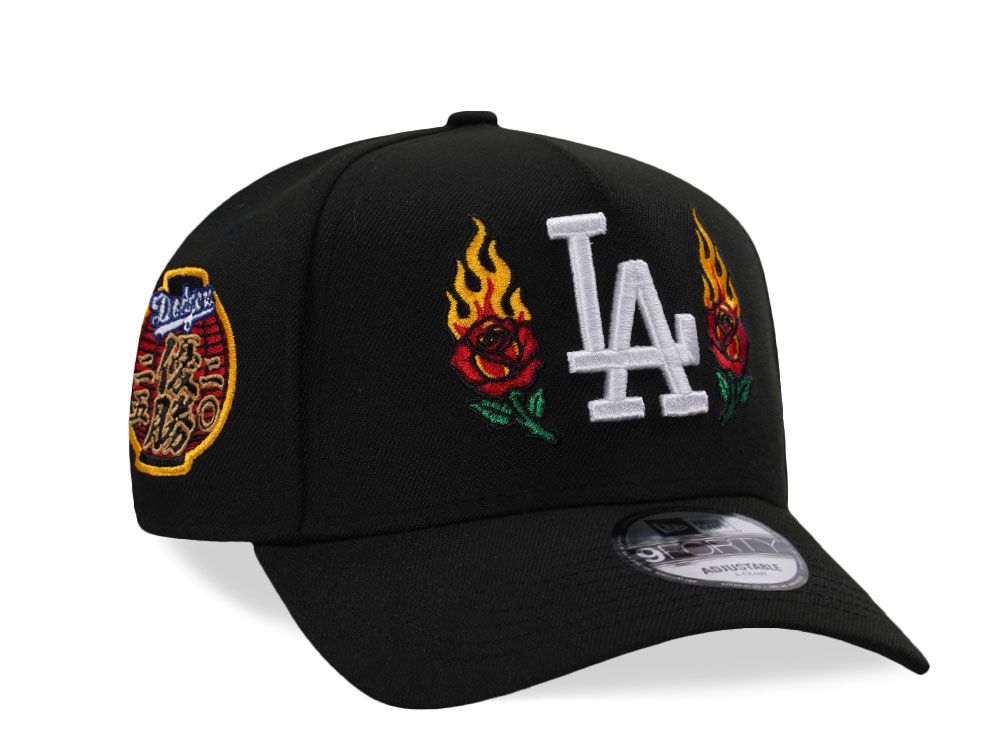 New Era Los Angeles Dodgers World Series Champions 2025 Fire Rose Black Prime Edition 9Forty A Frame Snapback Cap