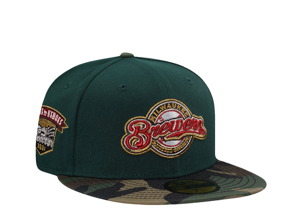 New Era Milwaukee Brewers Home of Heroes 2001 Green Two Tone Edition 59Fifty Fitted Cap