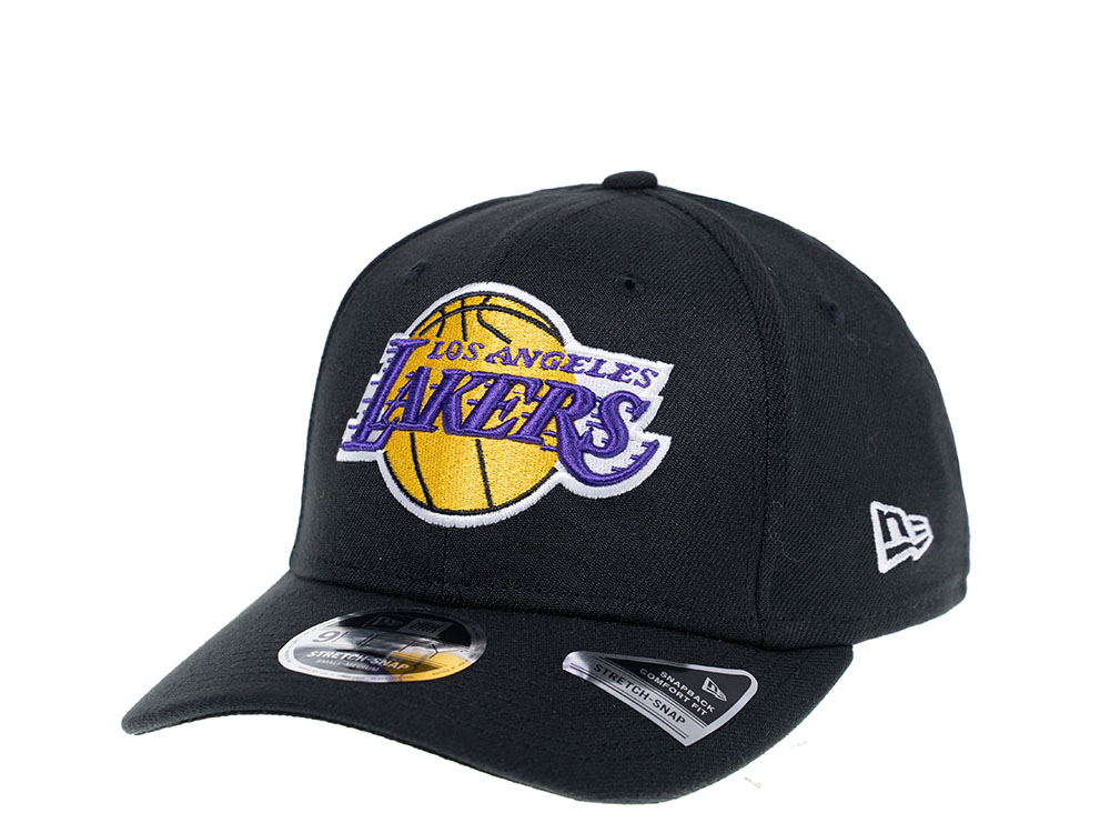 NEW ERA LOS ANGELES LAKERS STRETCH 9FIFTY LOGO BLACK
