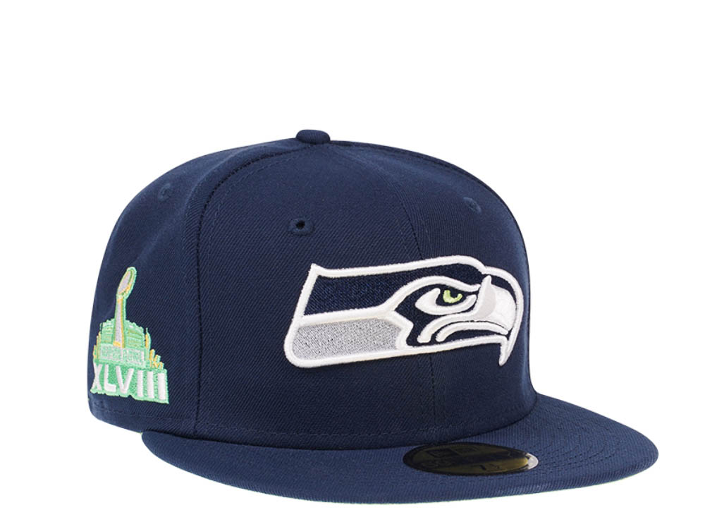 New Era Seattle Seahawks Citruspop Patch Super Bowl XLVIII 59fifty Fitted Cap